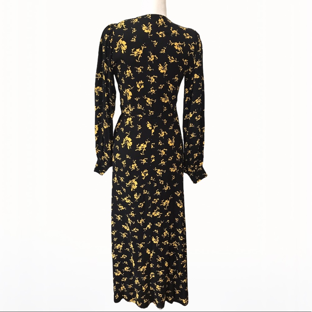 Ganni Printed Crepe Wrap Maxi Dress - Size: 2/4 - Picture 11 of 17